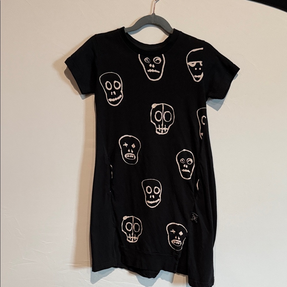 Nununu Black Skull Print Kids Dress